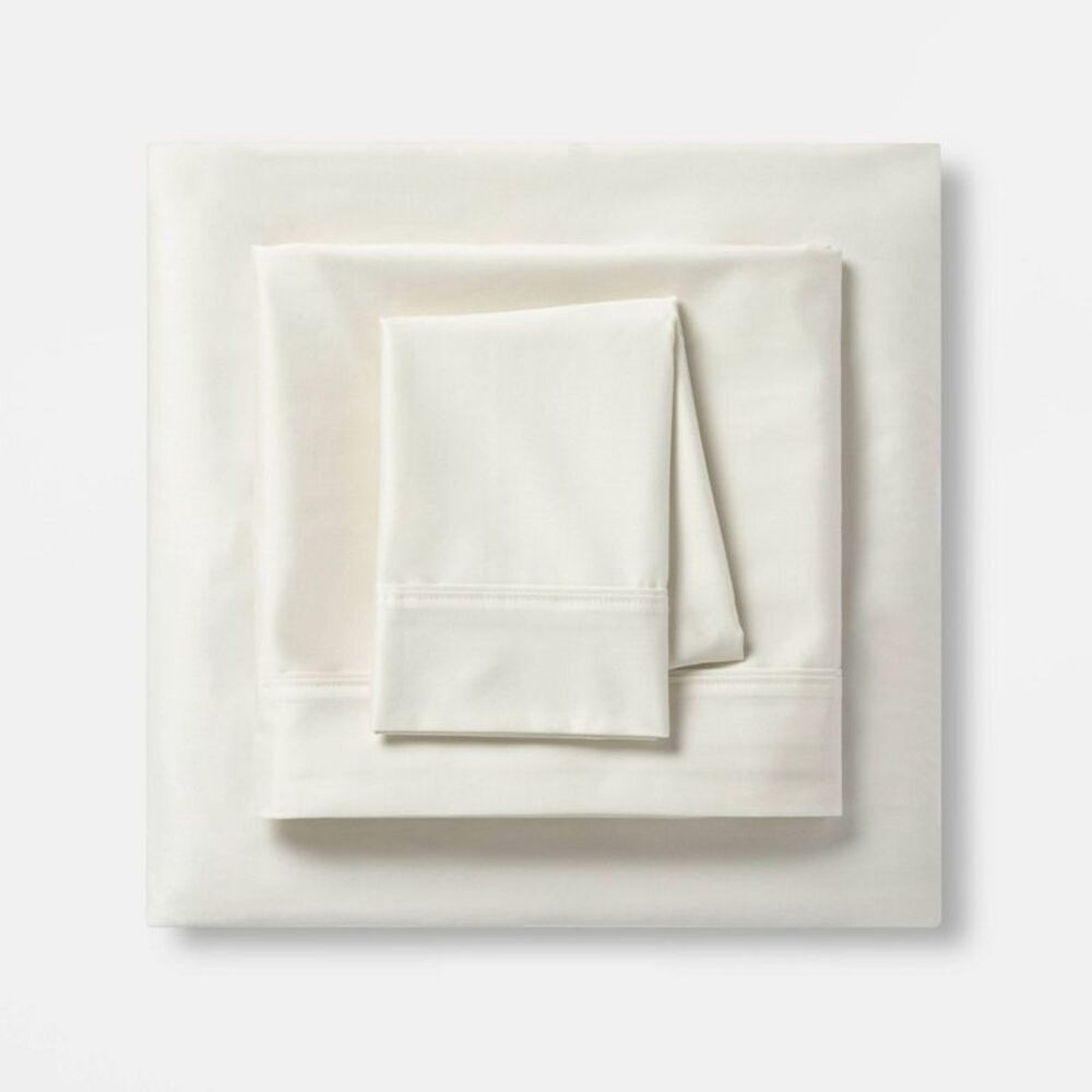 Threshold -  400 Thread Count Cotton Sateen 4-Piece S Cream